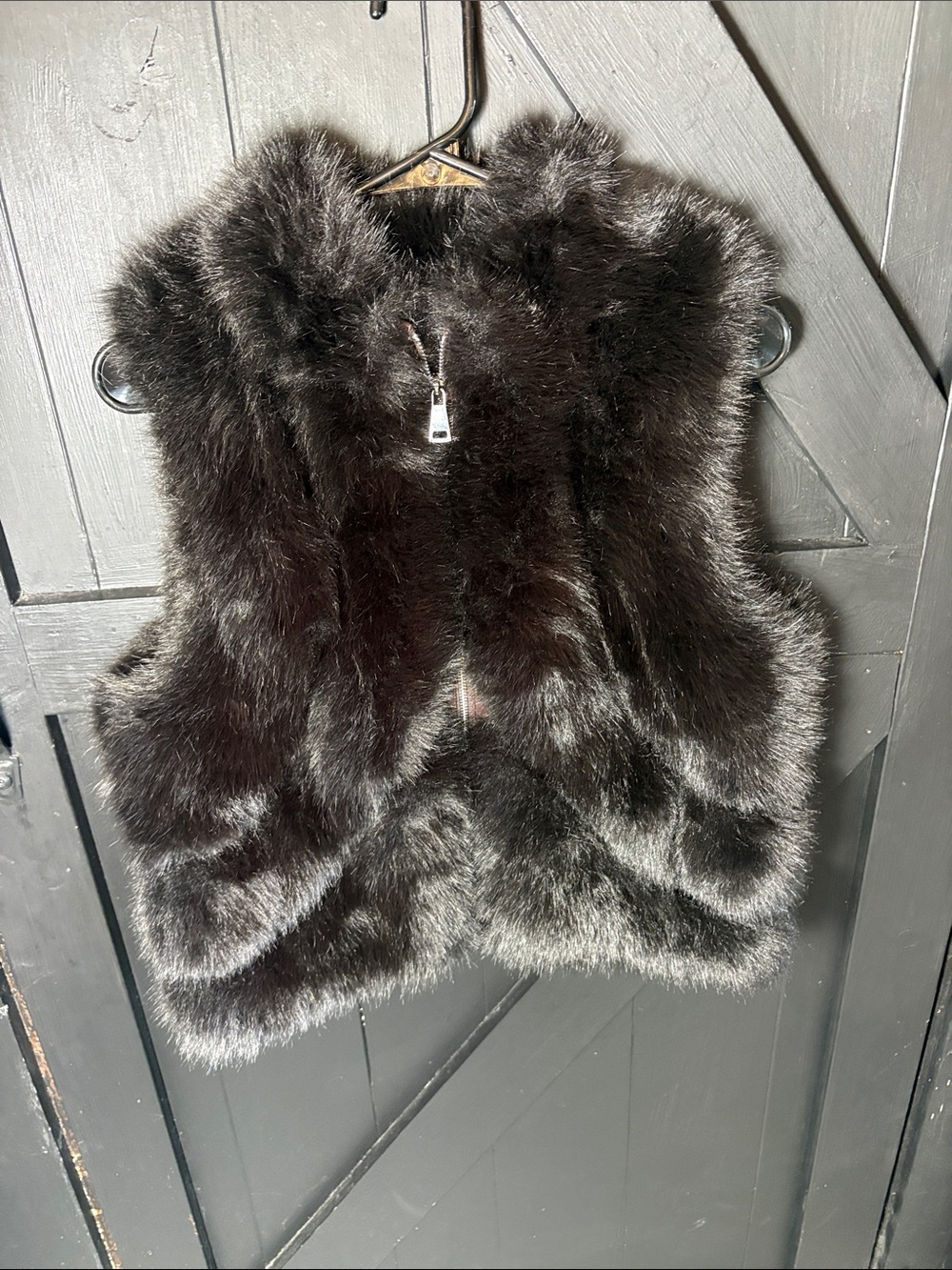 Adrienne Landau Dark Brown Faux Fur Vest